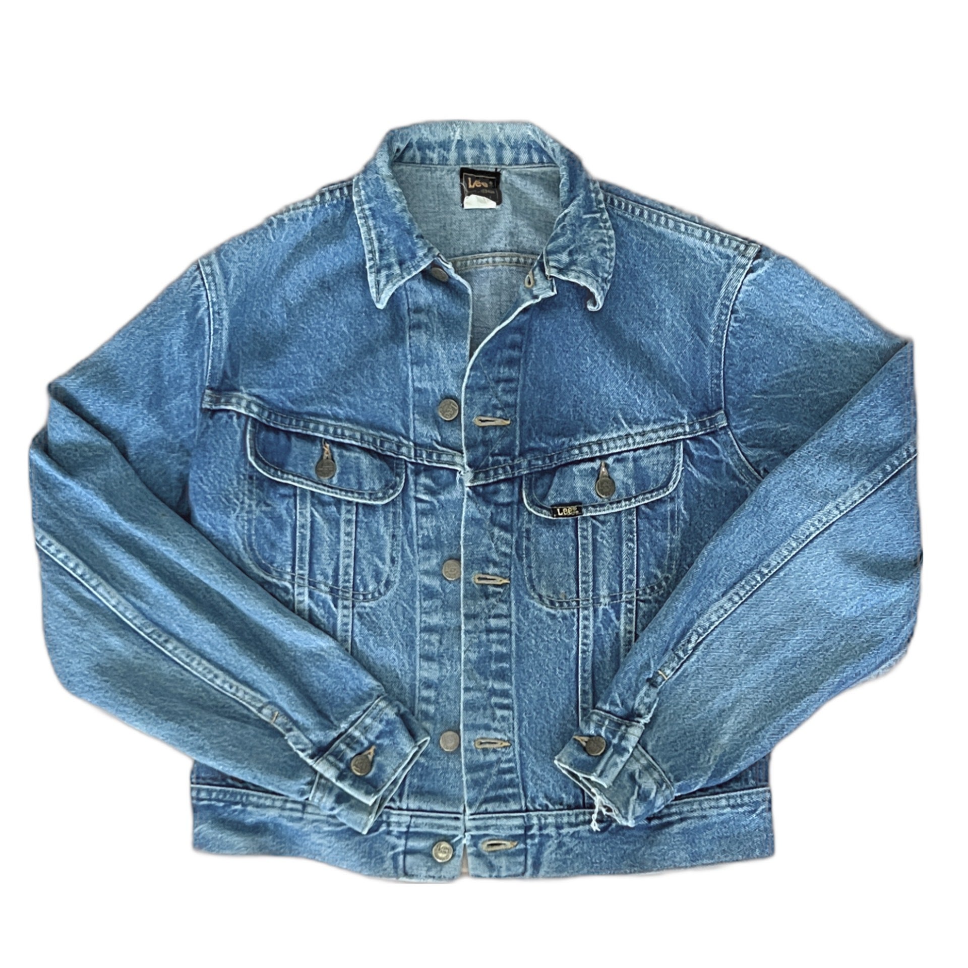 70s jeans jacket / Vintage Lee Denim Jacket /Lee Riders Patd 153438 Size 20  | VINTAGEDRIPDROP LTD